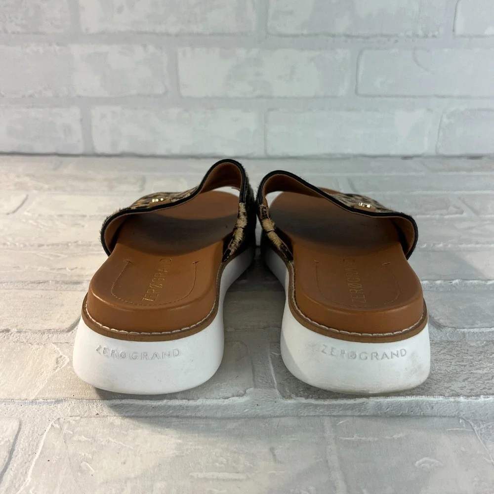 Cole Haan ZERØGRAND Sandals Womens 8 Leopard Animal Print Slides Brown‎ Casual - Picture 3 of 11